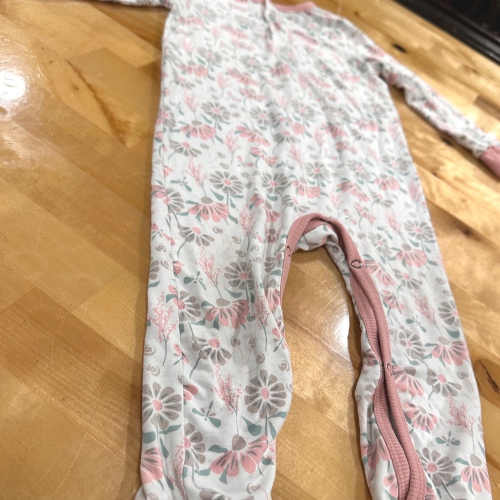 Sweet Bamboo Floral Romper Kids 18-24 Months Pink Bamboo Viscose Pajama - Picture 2 of 7